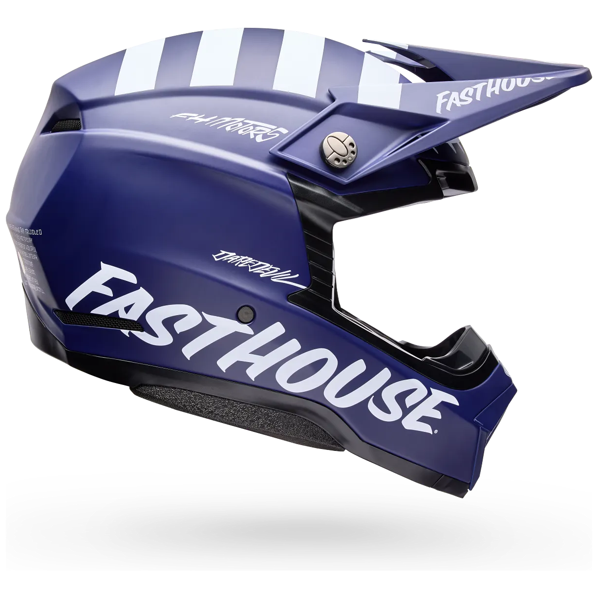 Bell Moto-10 MIPS Fasthouse ECE 22.06 Navy motocross helmet, side profile view
