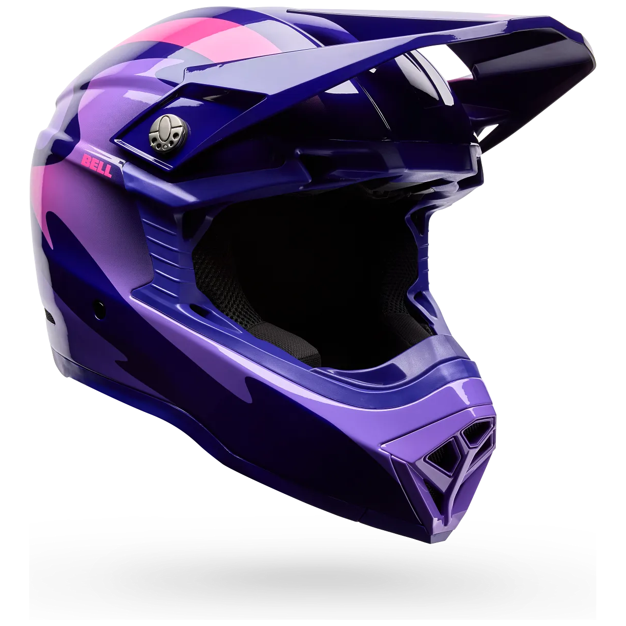 Bell Moto-10 MIPS Fluid ECE 22.06 Purple motocross helmet, front three-quarter view