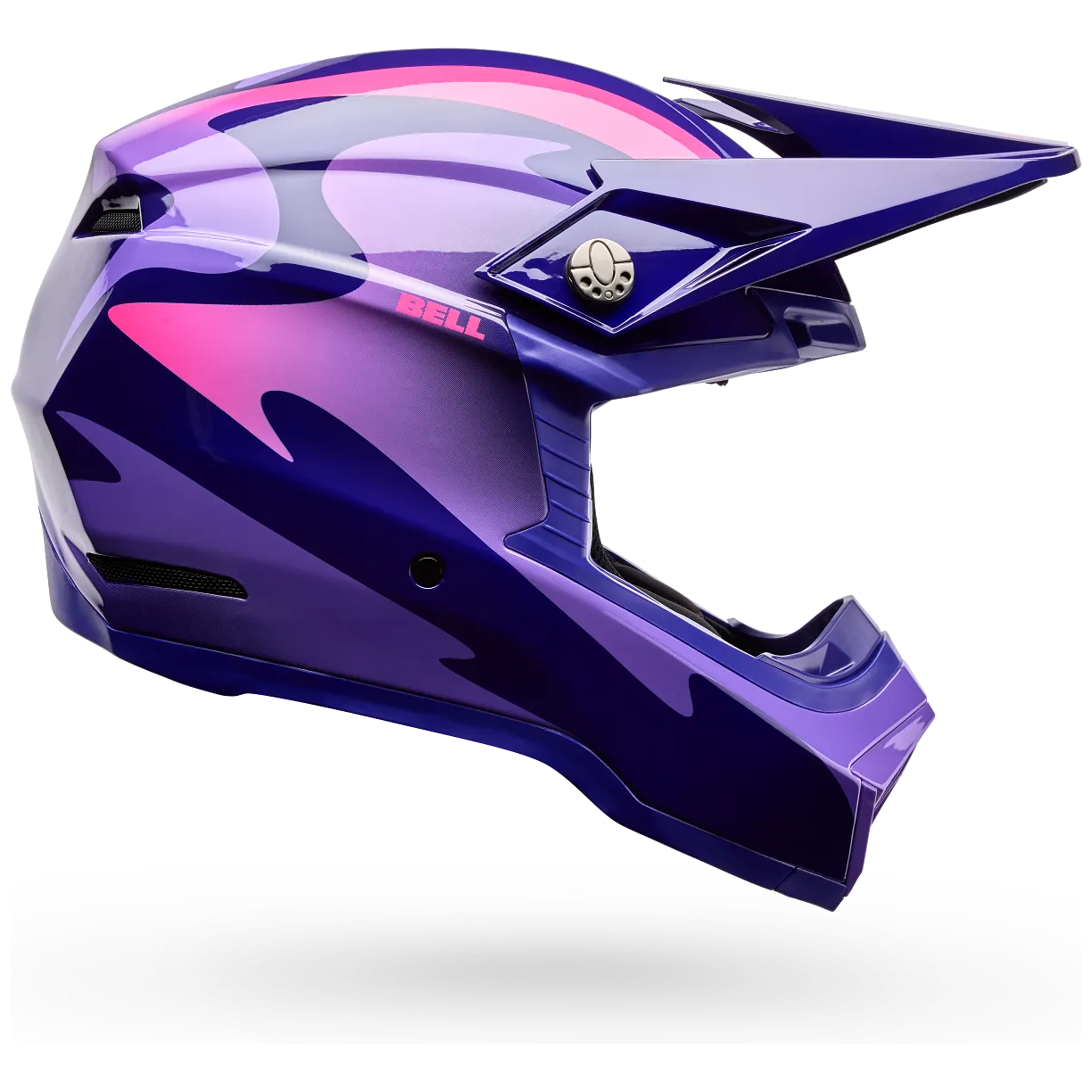 Bell Moto-10 MIPS Fluid ECE 22.06 Purple motocross helmet, side profile view