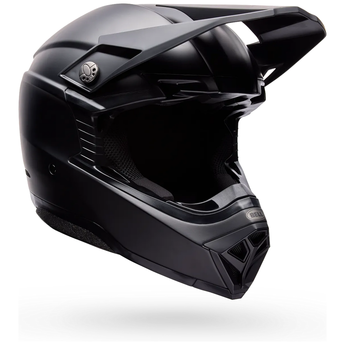 Bell Moto-10 MIPS Solid ECE 22.06 Matt Black motocross helmet, front three-quarter view