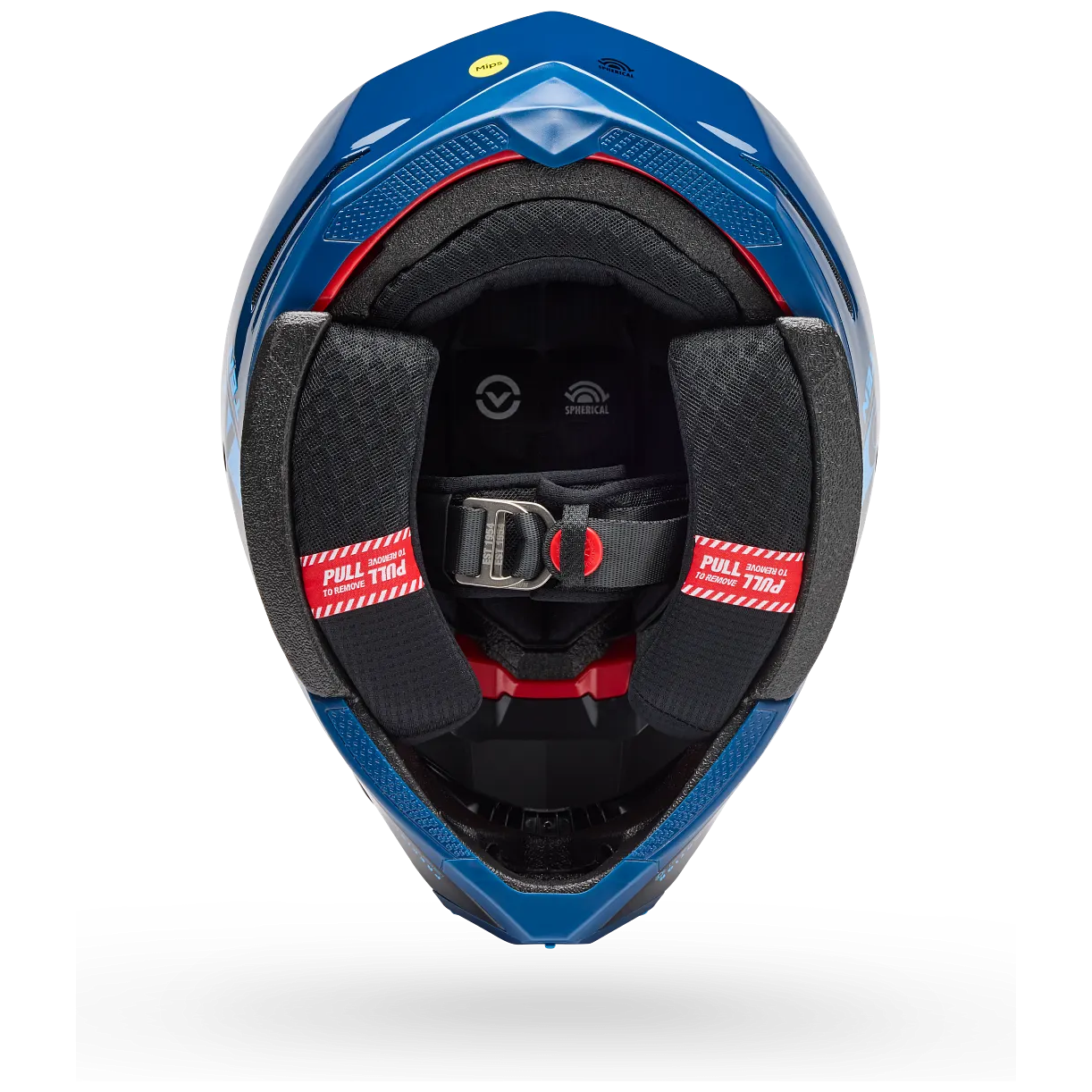 Bell Moto-10 Spherical Strike ECE 22.06 Blue motocross helmet, interior lining view