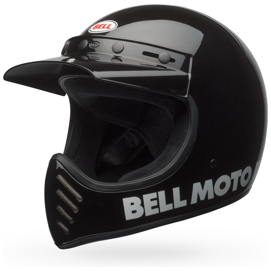 Bell Moto-3 Classic ECE 22.06 Black full-face motorcycle helmet, front view