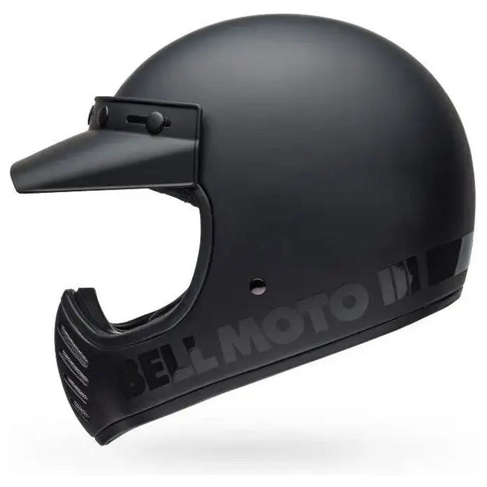 Bell Moto-3 Classic ECE 22.06 Matt Black full-face motorcycle helmet, opposite side profile view
