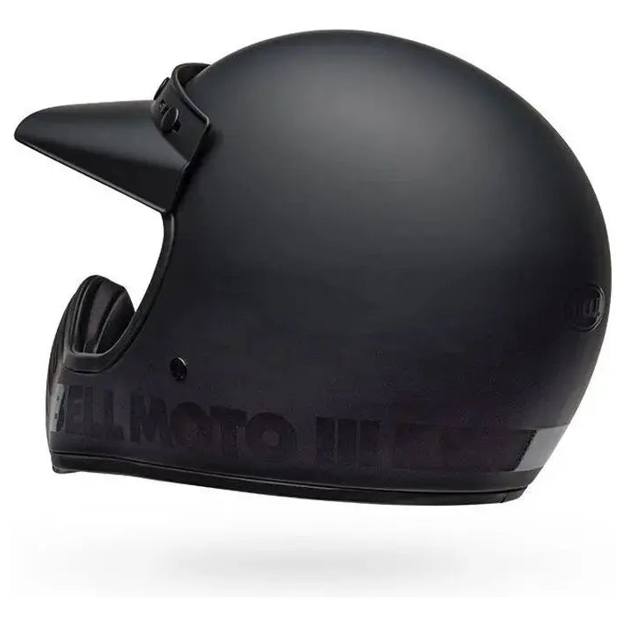 Bell Moto-3 Classic ECE 22.06 Matt Black full-face motorcycle helmet, rear three-quarter view