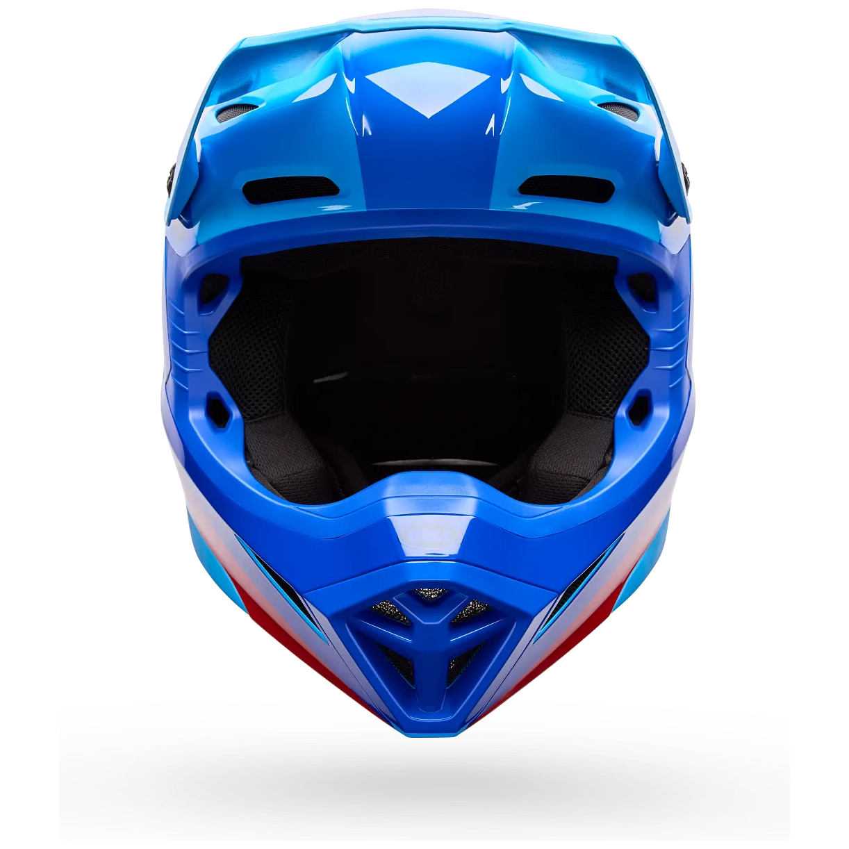 Bell MX-10 MIPS Aviator ECE 22.06 Blue / Red motocross helmet, front view