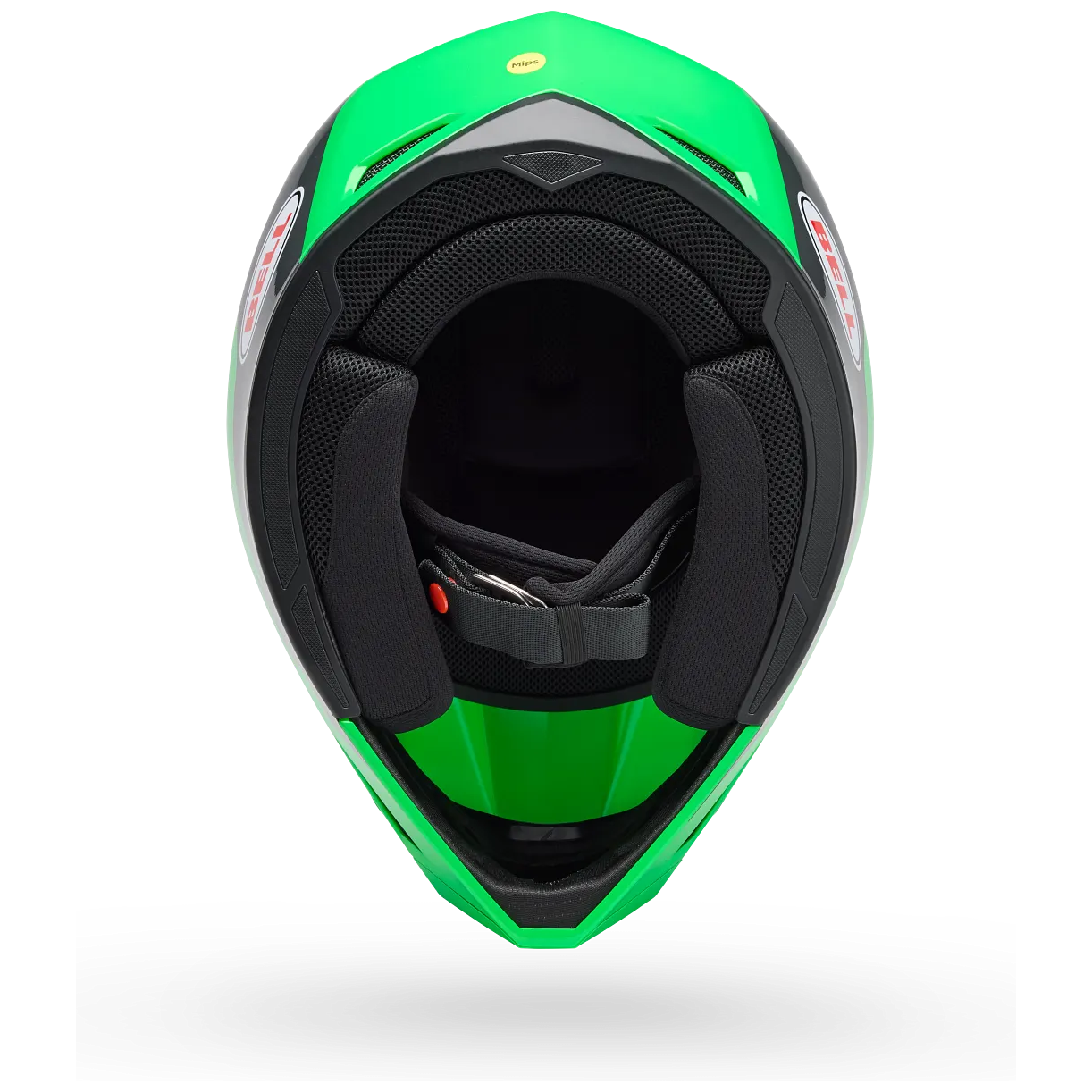 Bell MX-10 MIPS Dyno ECE 22.06 Green / Grey motocross helmet, interior lining view