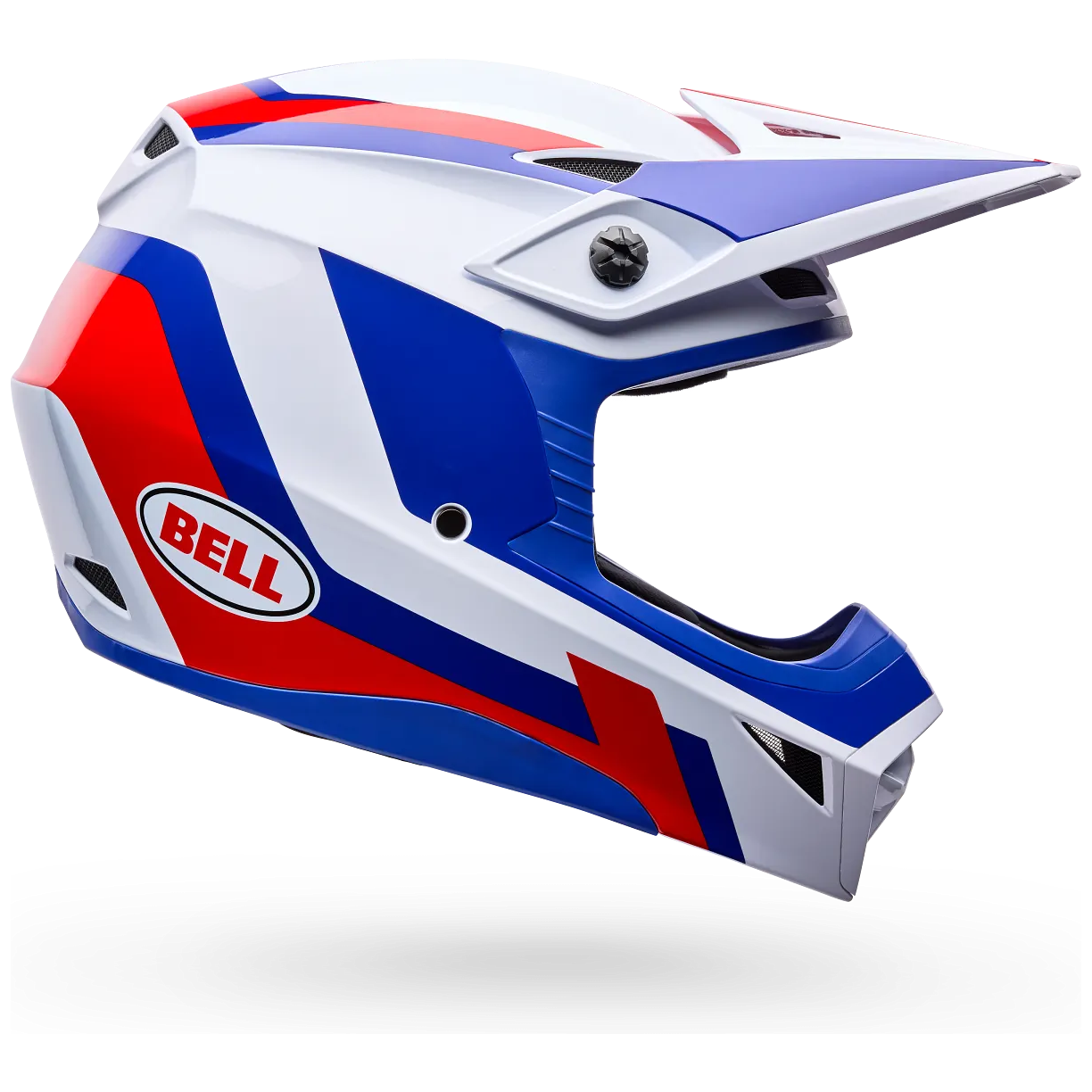 Bell MX-10 MIPS Dyno ECE 22.06 Red / White motocross helmet, side profile view