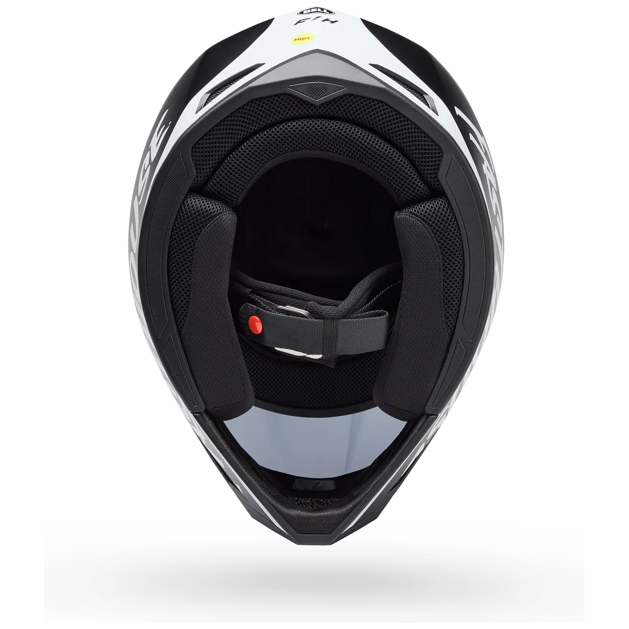 Bell MX-10 MIPS Fasthouse Youth ECE 22.06 Black / White motocross helmet, interior lining view