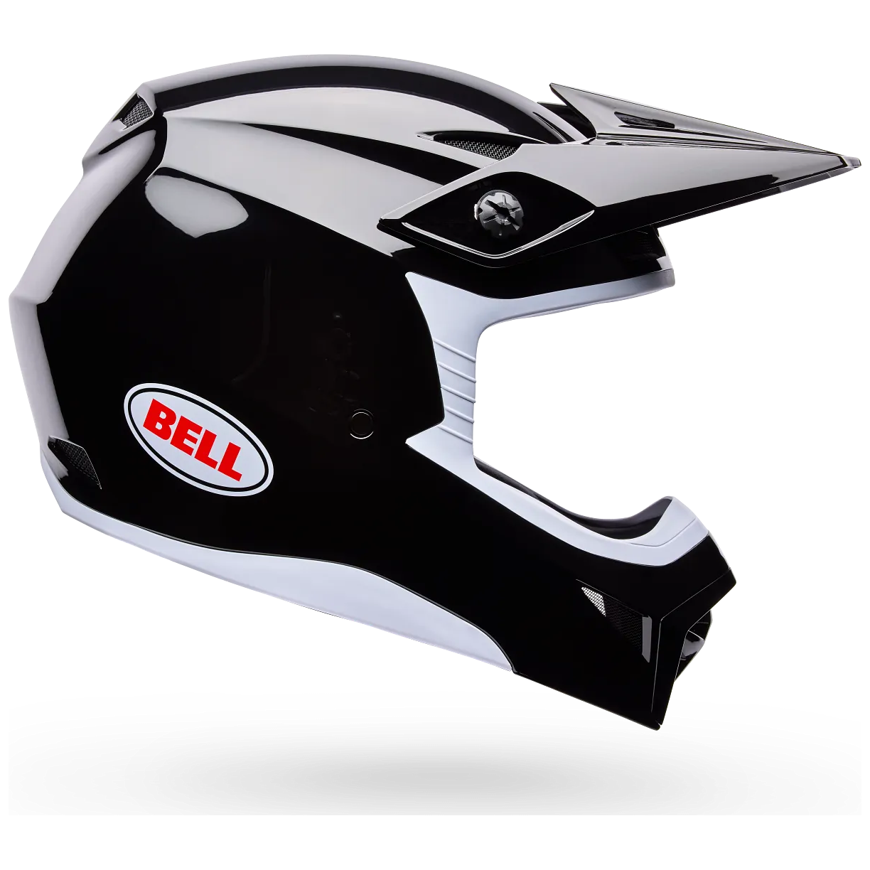 Bell MX-10 MIPS Youth Solid ECE 22.06 Black motocross helmet, side profile view
