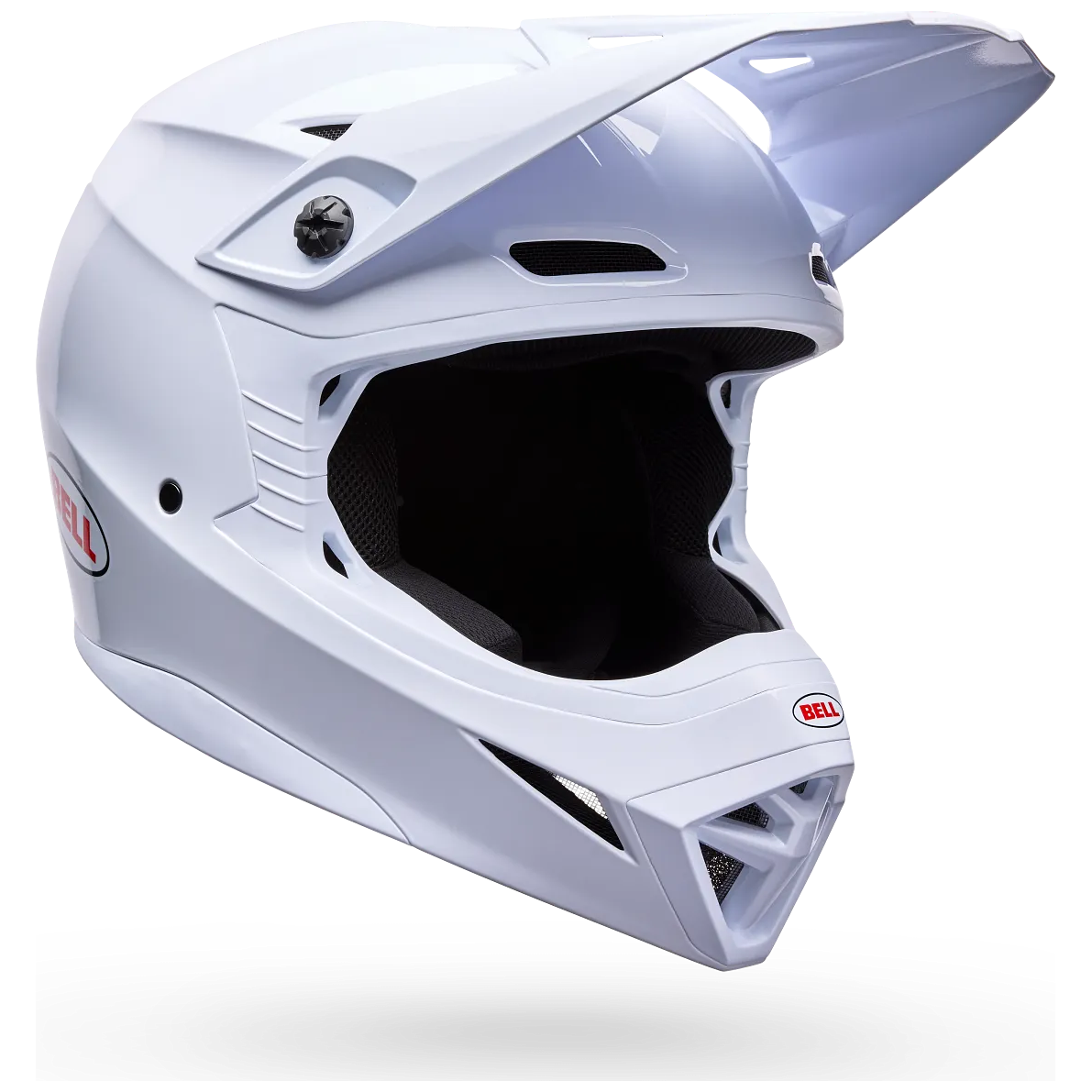 Bell MX-10 MIPS Youth Solid ECE 22.06 White motocross helmet, front three-quarter view
