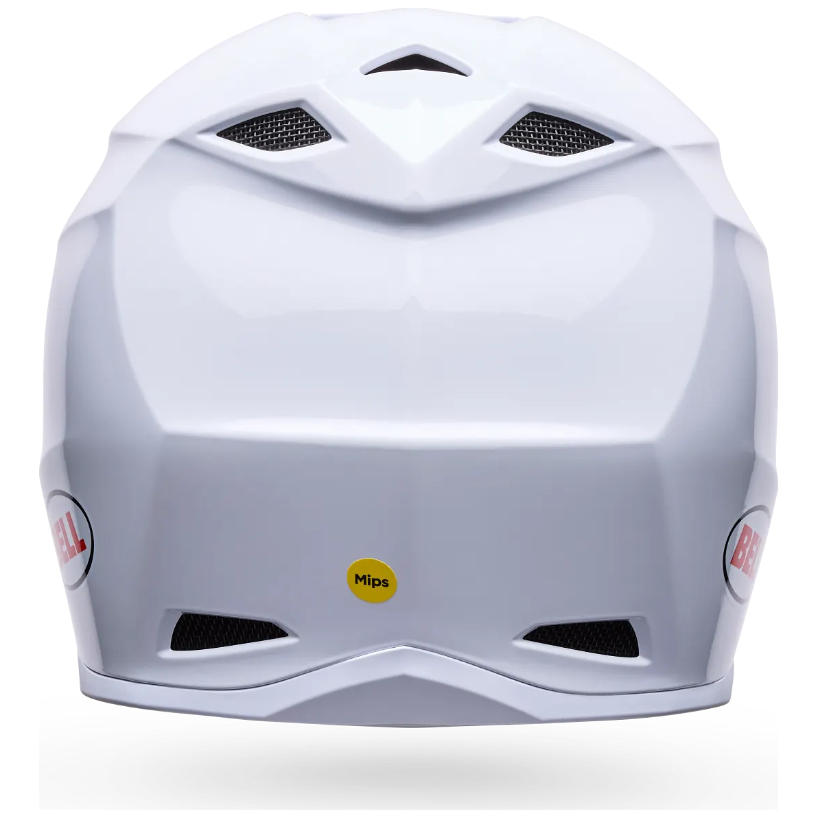 Bell MX-10 MIPS Youth Solid ECE 22.06 White motocross helmet, rear view