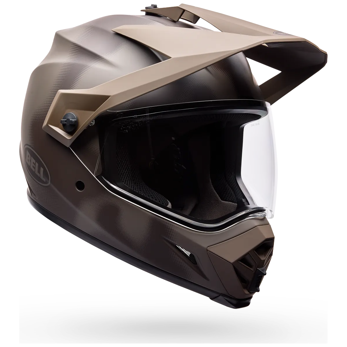 Bell MX-9 Adventure MIPS Compass ECE 22.06 Brown full-face motorcycle helmet, front three-quarter view