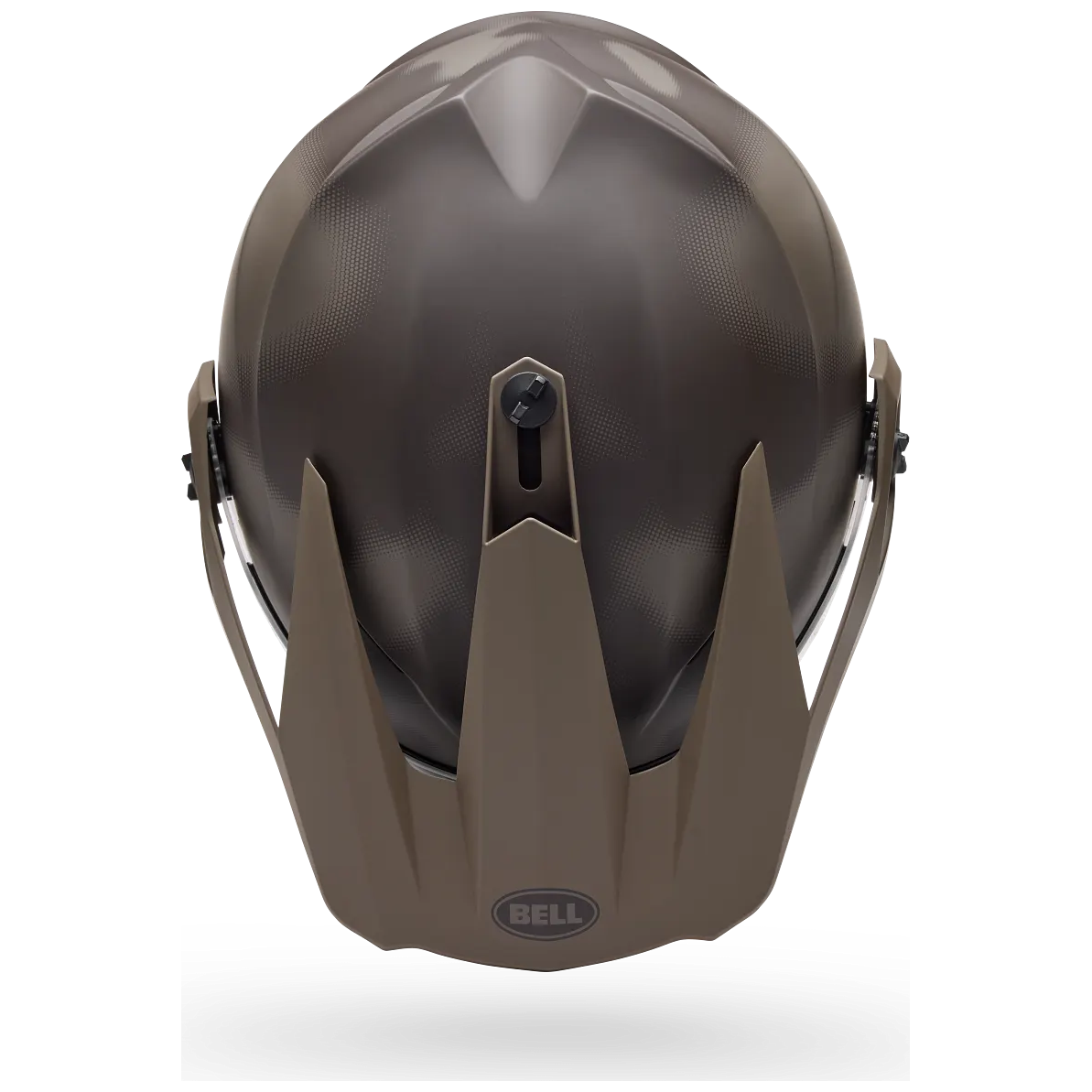 Bell MX-9 Adventure MIPS Compass ECE 22.06 Brown full-face motorcycle helmet, top view