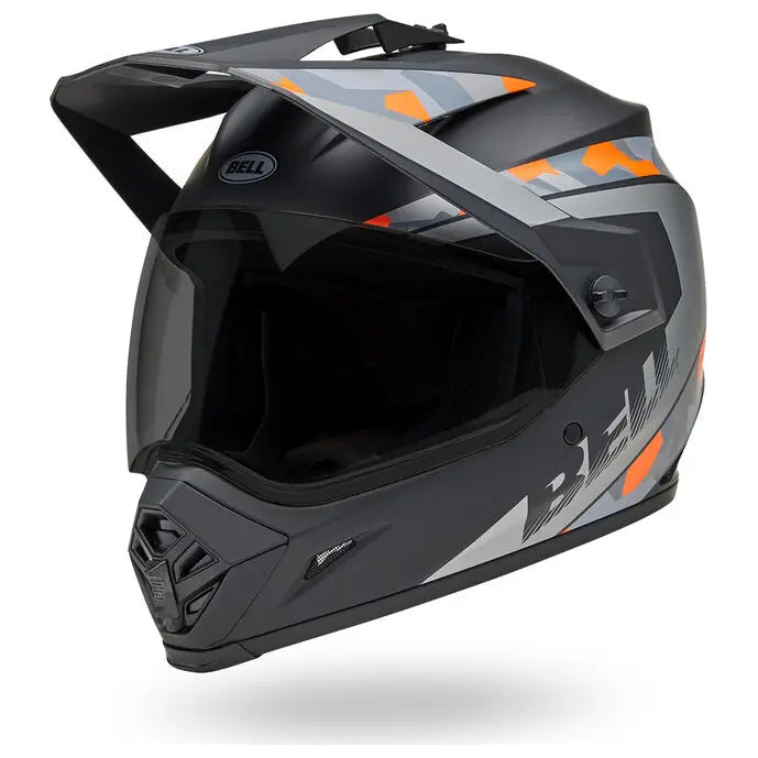 Bell MX-9 Adventure MIPS Mesa ECE 22.06 Matt Black / Orange Camo adventure motorcycle helmet, front-left three-quarter view