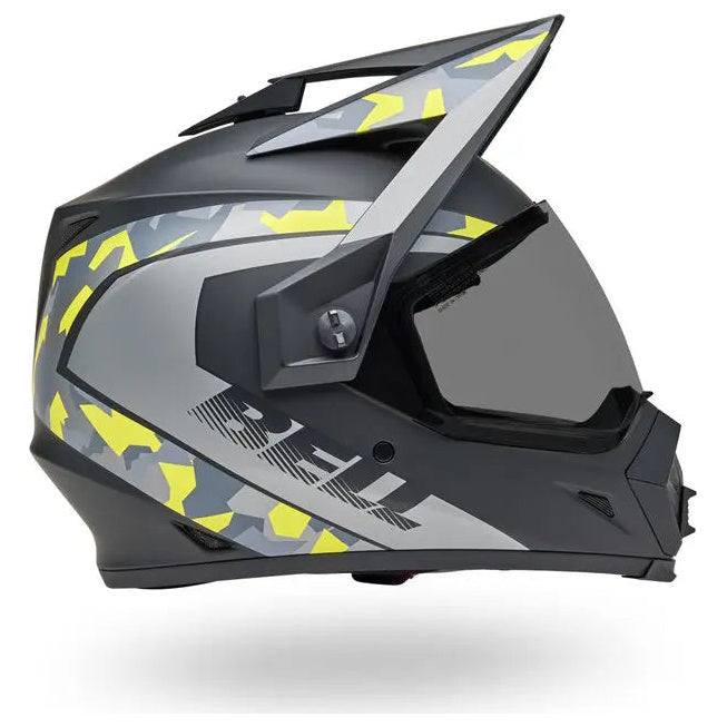 Bell MX-9 Adventure MIPS Mesa ECE 22.06 Matt Black / Yellow Camo adventure motorcycle helmet, right-side profile