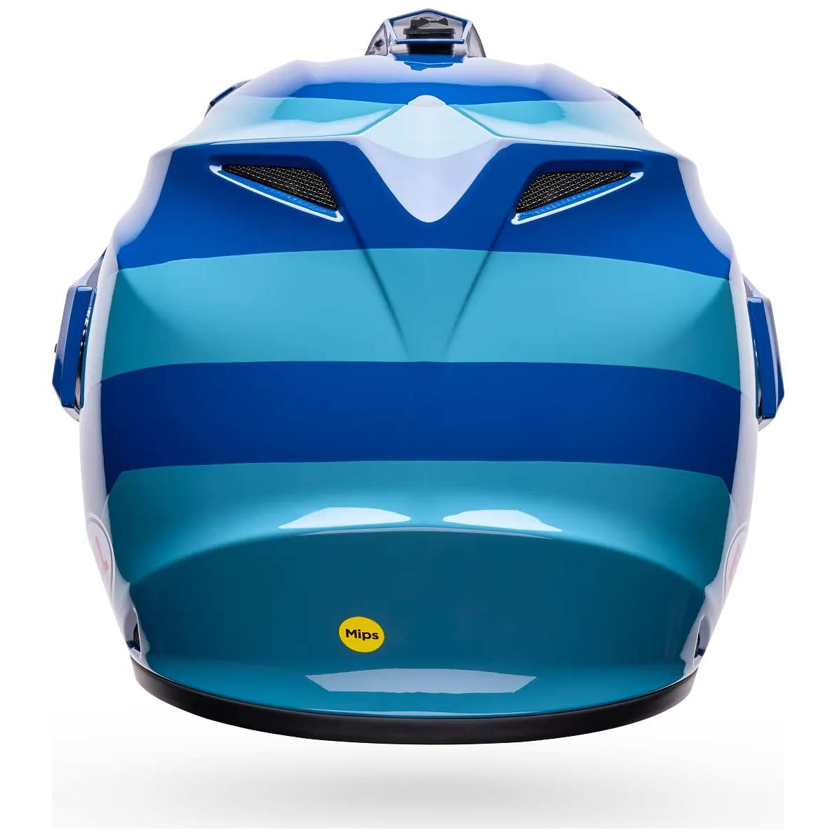 Bell MX-9 Adventure MIPS Motion ECE 22.06 Blue full-face motorcycle helmet, rear view