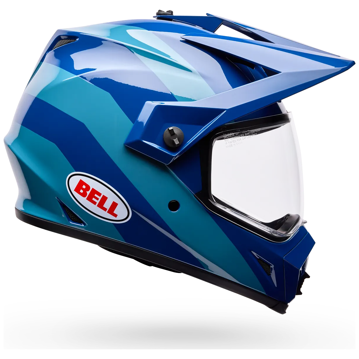 Bell MX-9 Adventure MIPS Motion ECE 22.06 Blue full-face motorcycle helmet, side profile view