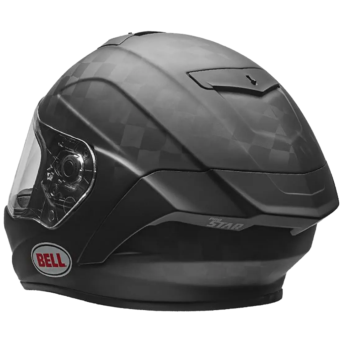 Bell Pro Star Matt Black full-face motorcycle helmet, rear three-quarter view