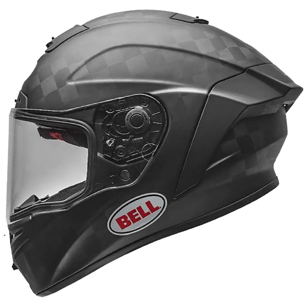 Bell Pro Star Matt Black full-face motorcycle helmet, right side profile view
