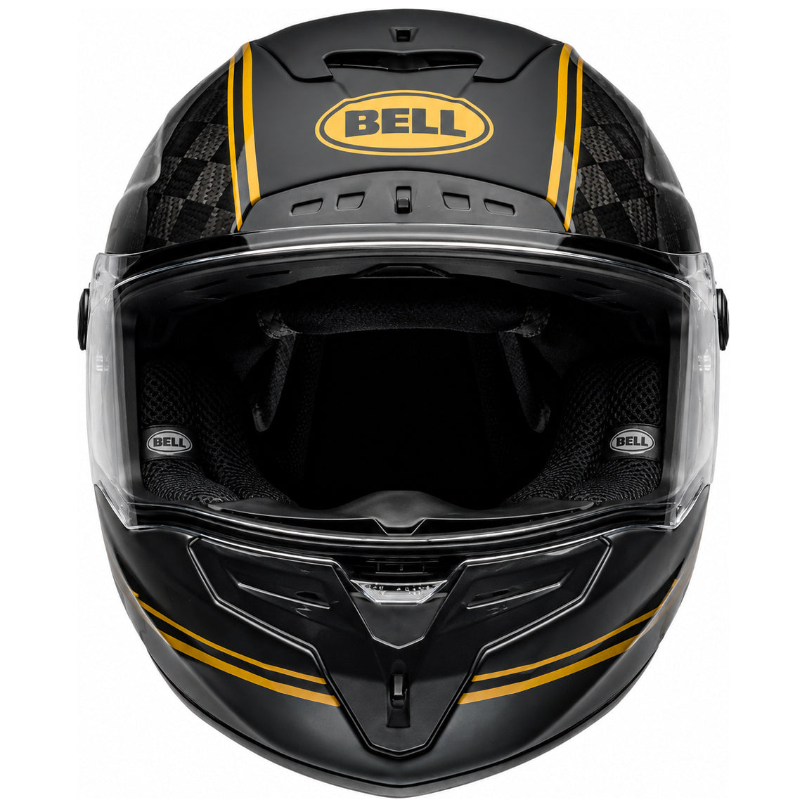 Bell Race Star DLX Flex RSD Player ECE 22.06 Black / Gold full-face motorcycle helmet, front view
