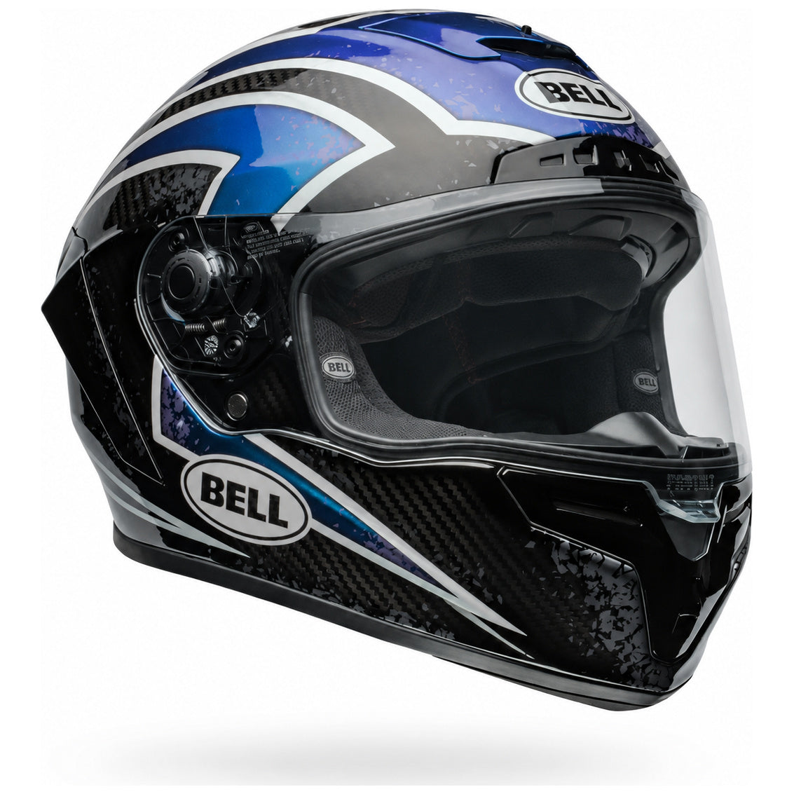 Bell Race Star DLX Flex Xenon ECE 22.06 Orion / Black full-face motorcycle helmet, front-left three-quarter view