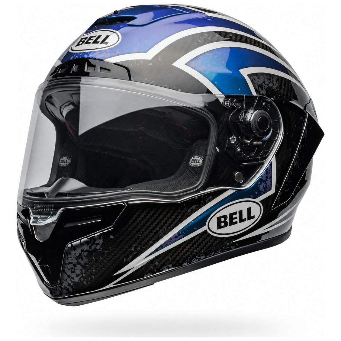 Bell Race Star DLX Flex Xenon ECE 22.06 Orion / Black full-face motorcycle helmet, front-right three-quarter view