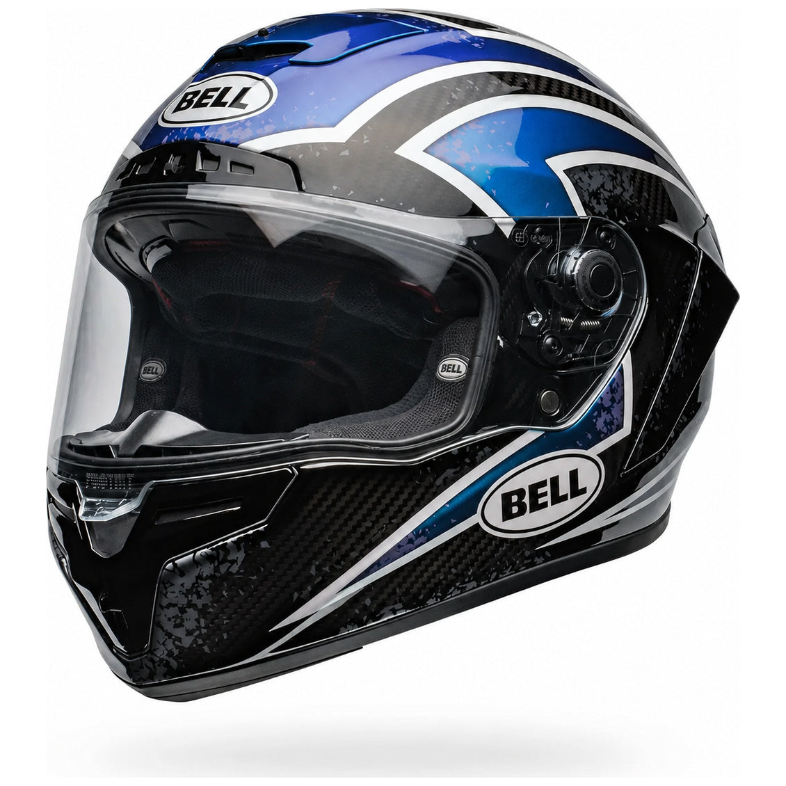 Bell Race Star DLX Flex Xenon ECE 22.06 Orion / Black full-face motorcycle helmet, rear-right three-quarter view