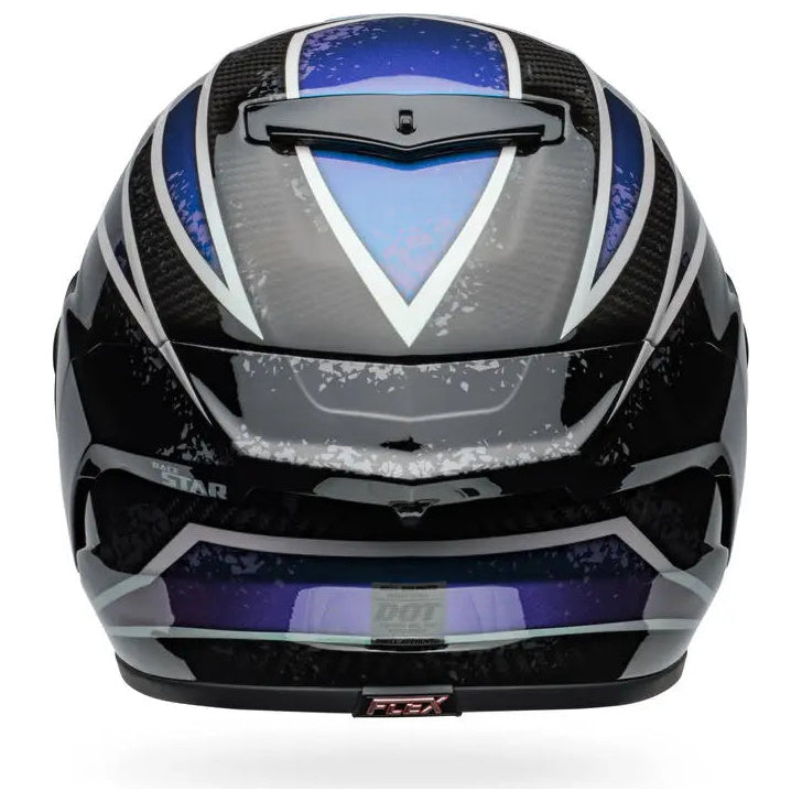 Bell Race Star DLX Flex Xenon ECE 22.06 Orion / Black full-face motorcycle helmet, rear view