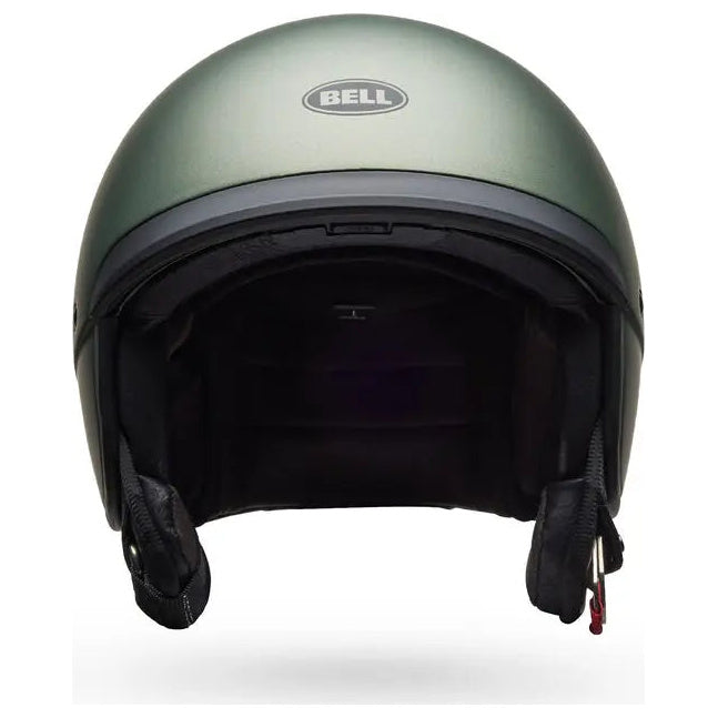 Bell Scout Air Solid Gloss Kelp open-face motorcycle helmet, front view