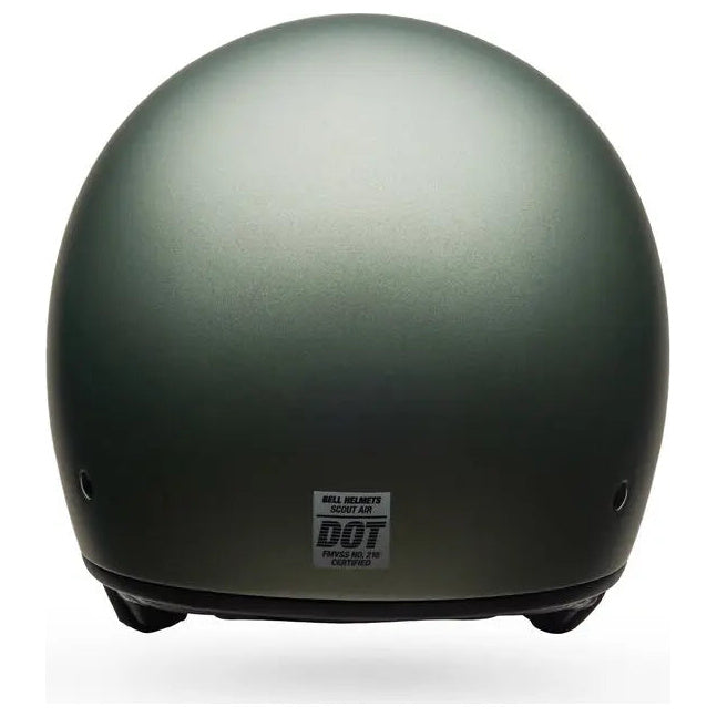 Bell Scout Air Solid Gloss Kelp open-face motorcycle helmet, rear view