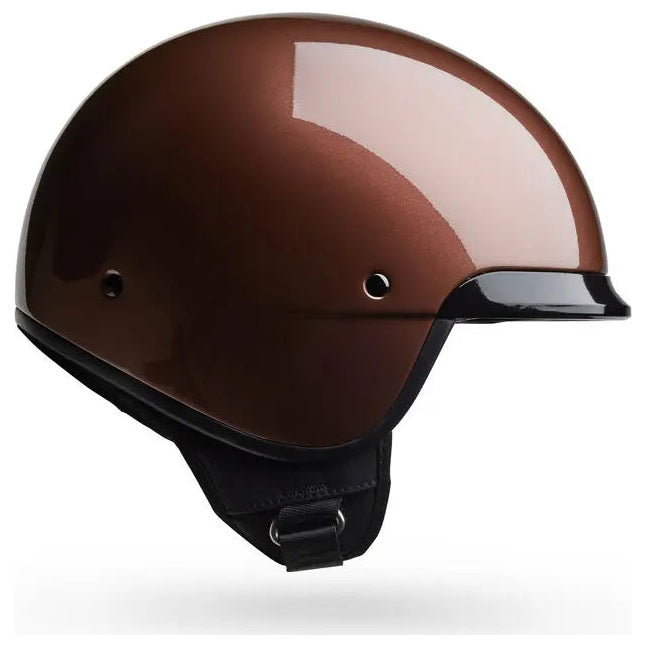 Bell Scout Air Solid Gloss Rootbeer open-face motorcycle helmet, left-side profile