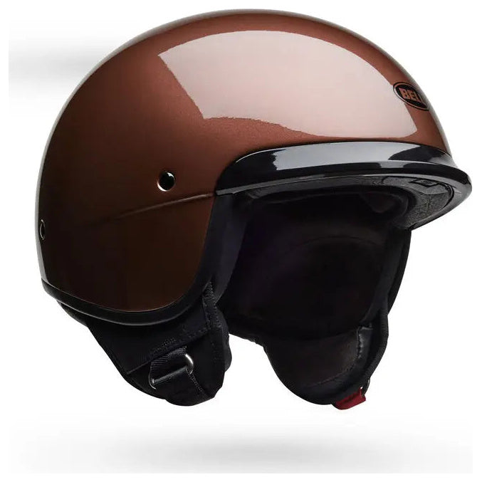 Bell Scout Air Solid Gloss Rootbeer open-face motorcycle helmet, front-left three-quarter view