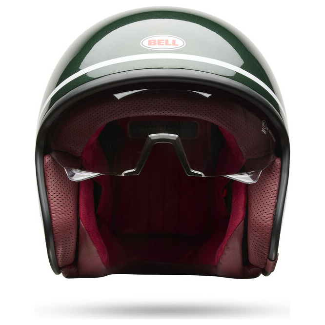 Bell TX-501 Classic ECE 22.06 Gloss Emerald open-face motorcycle helmet, front view