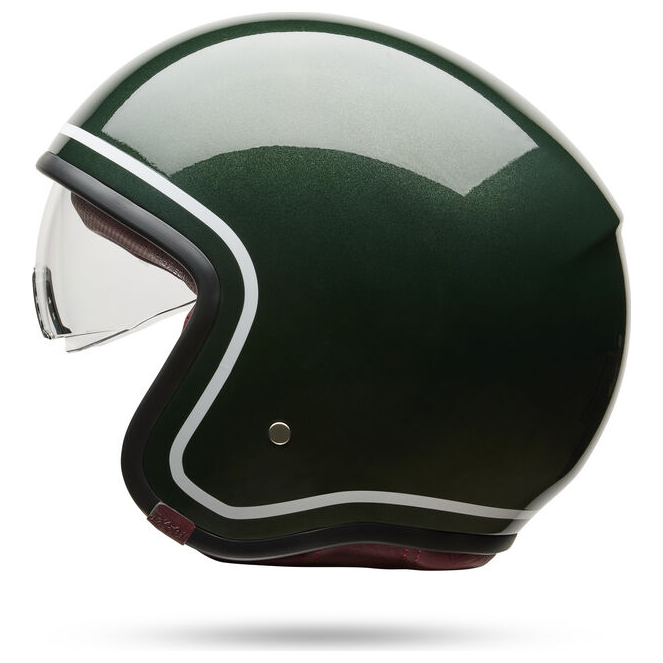 Bell TX-501 Classic ECE 22.06 Gloss Emerald open-face motorcycle helmet, right side profile view