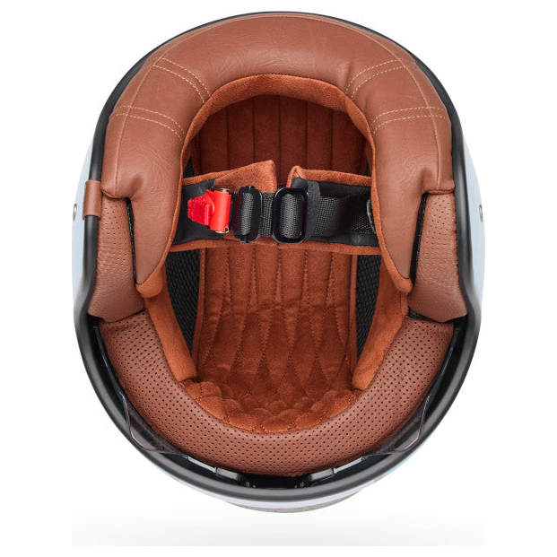Bell TX-501 Rally ECE 22.06 Blue / White open-face motorcycle helmet, interior lining view