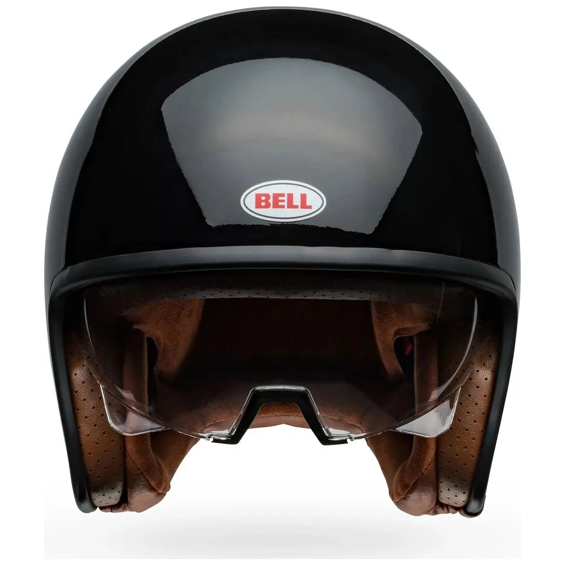 Bell TX-501 Solid ECE 22.06 Black open-face motorcycle helmet, front with visor view