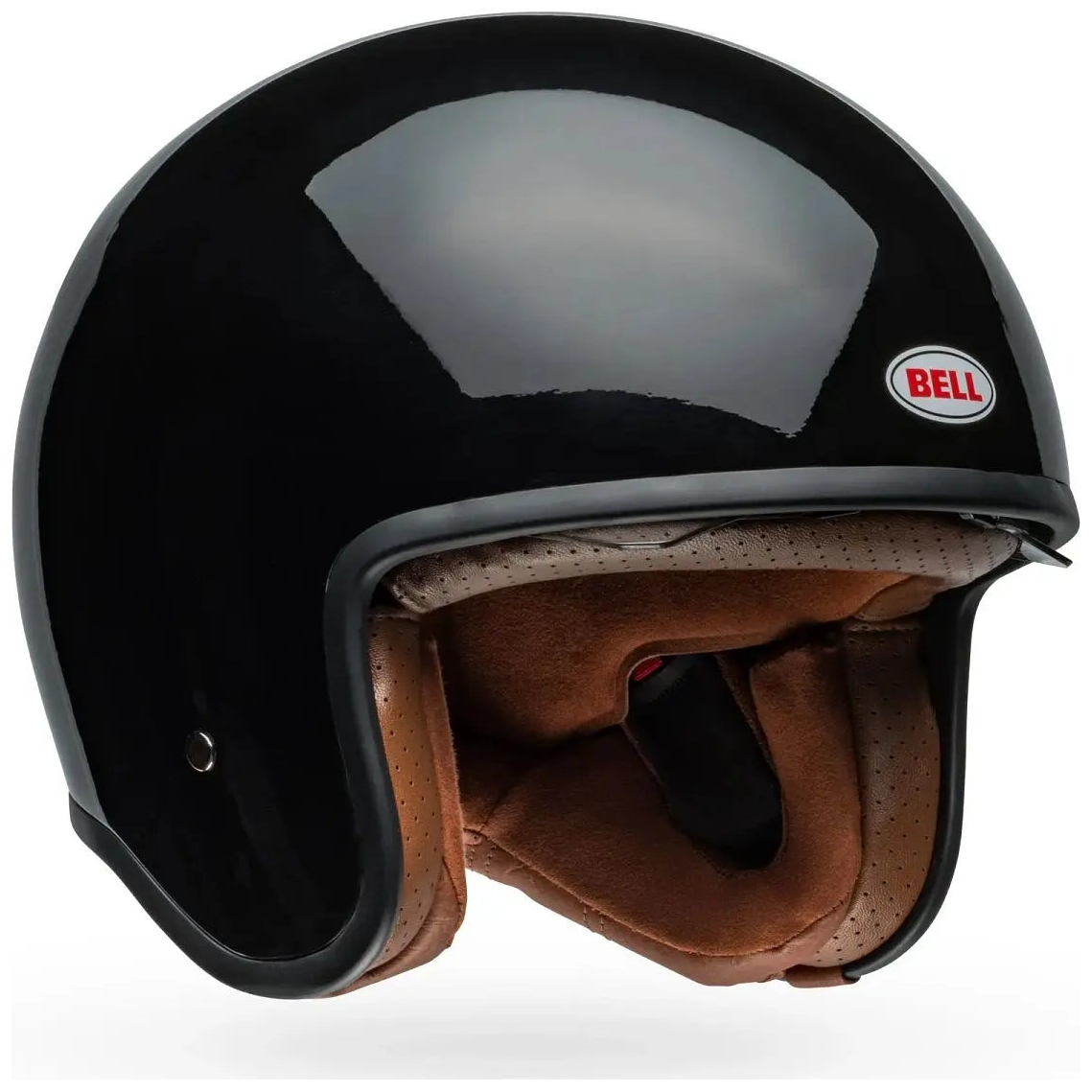 Bell TX-501 Solid ECE 22.06 Black open-face motorcycle helmet, left front three-quarter view