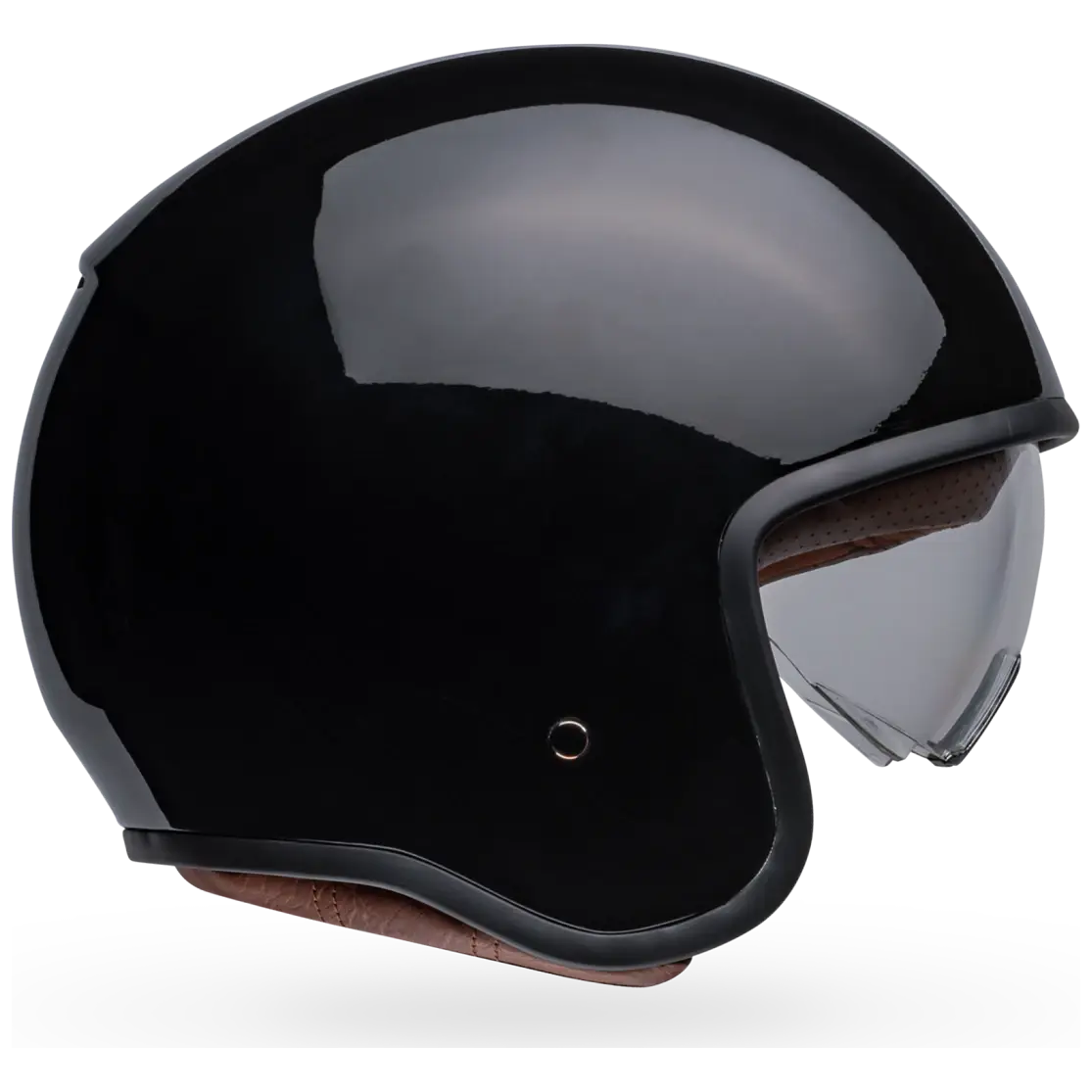 Bell TX-501 Solid ECE 22.06 Black open-face motorcycle helmet, left side profile with visor view