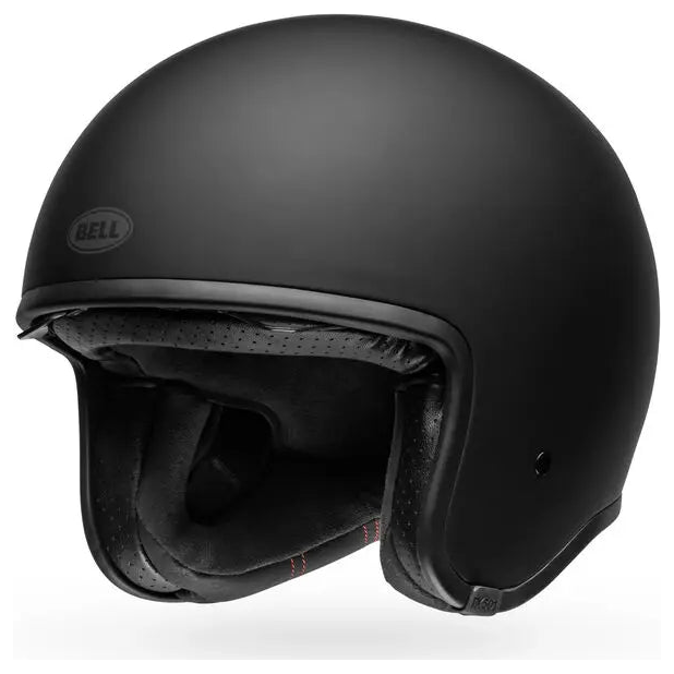 Bell TX-501 Solid ECE 22.06 Matt Black open-face motorcycle helmet, front with visor view