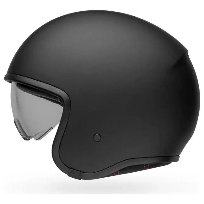 Bell TX-501 Solid ECE 22.06 Matt Black open-face motorcycle helmet, opposite front three-quarter with visor view