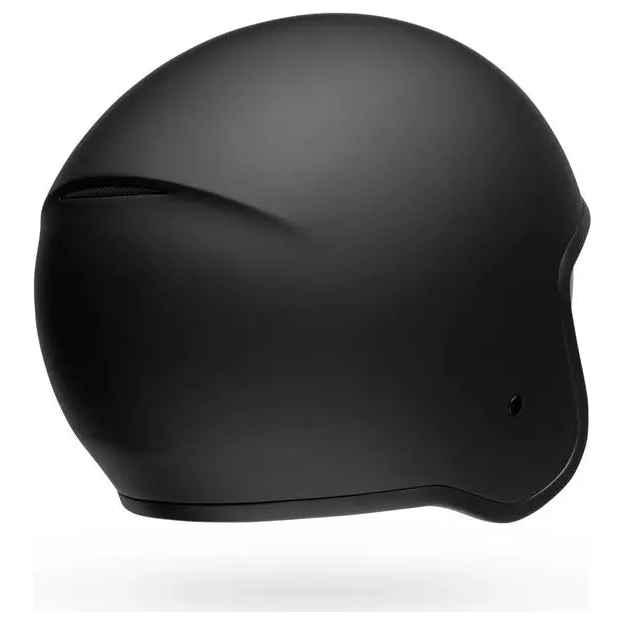Bell TX-501 Solid ECE 22.06 Matt Black open-face motorcycle helmet, opposite rear three-quarter view
