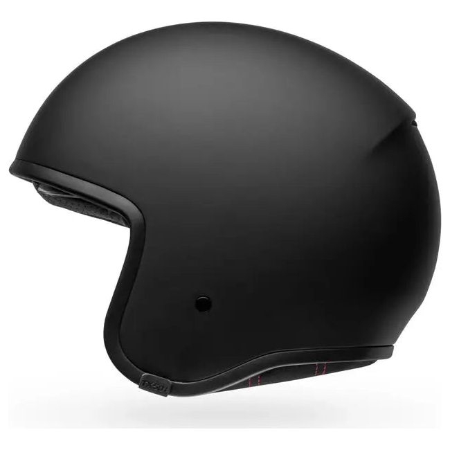 Bell TX-501 Solid ECE 22.06 Matt Black open-face motorcycle helmet, opposite side with visor view