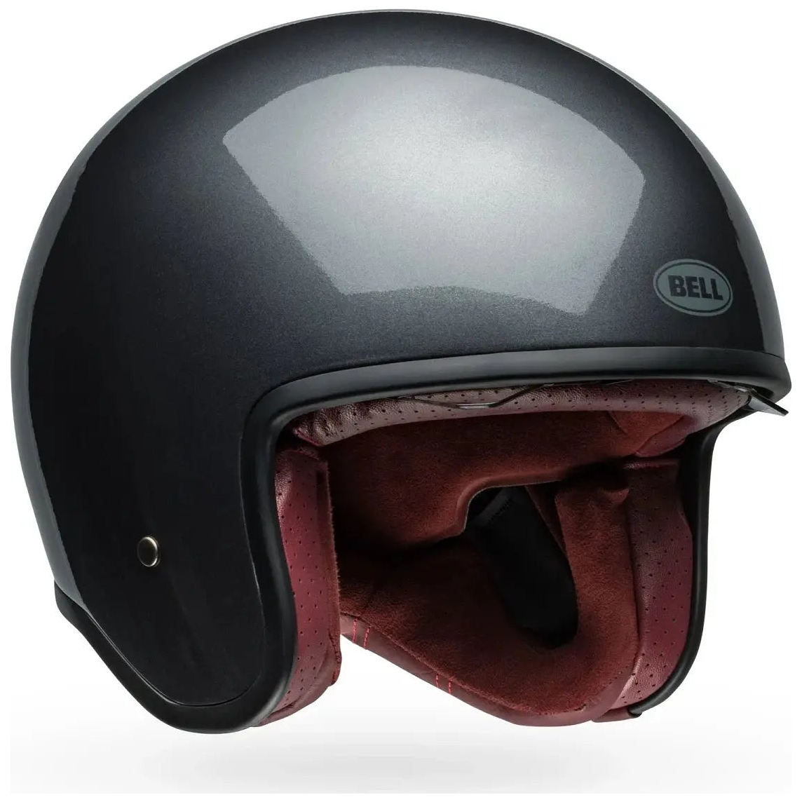 Bell TX-501 Solid ECE 22.06 Starship Grey open-face motorcycle helmet, left front three-quarter view