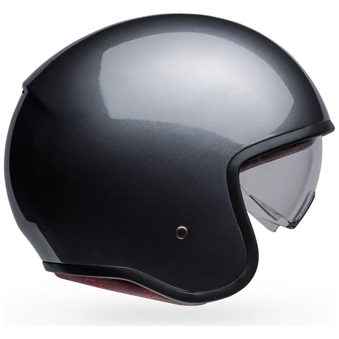 Bell TX-501 Solid ECE 22.06 Starship Grey open-face motorcycle helmet, left side profile with visor view