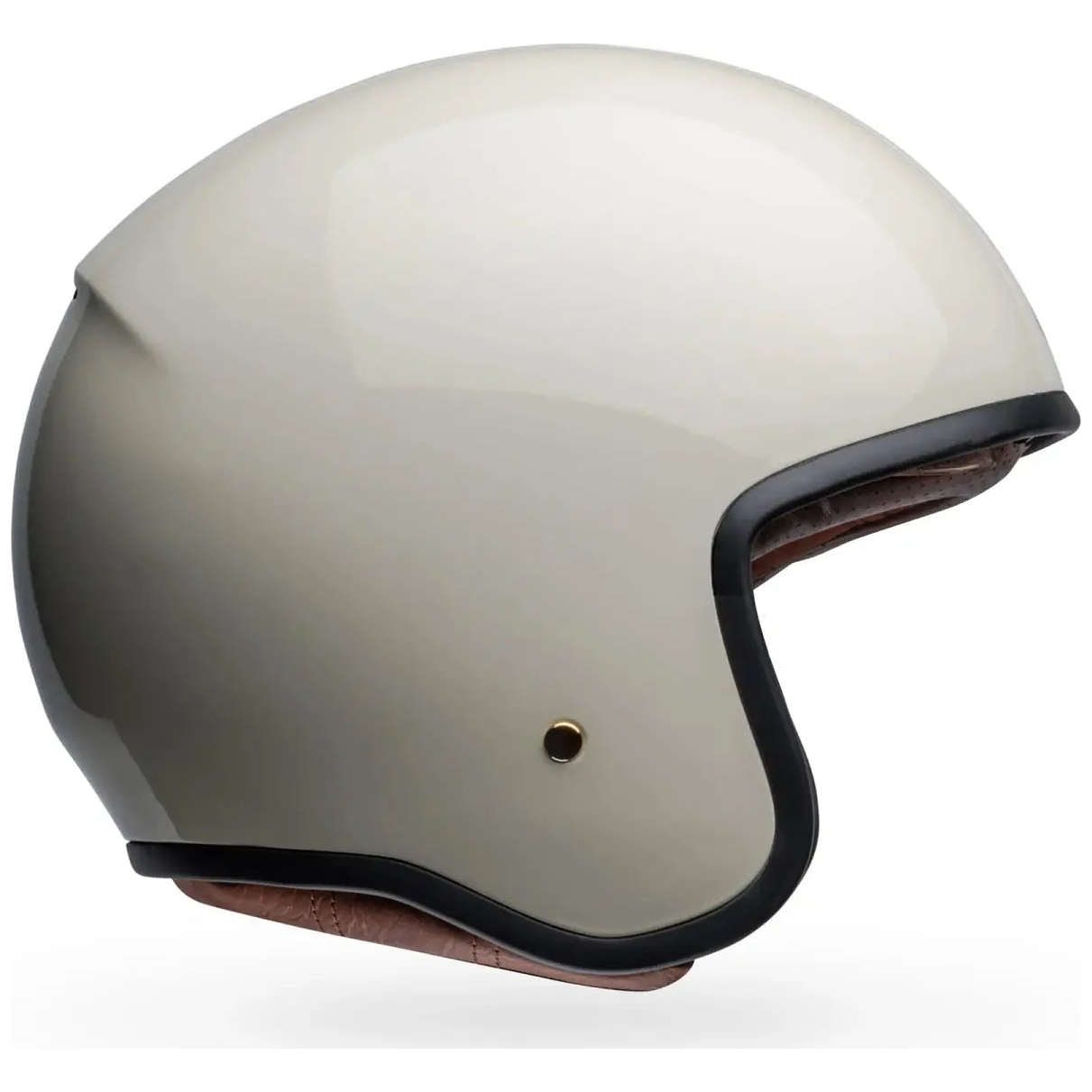 Bell TX-501 Solid ECE 22.06 Vintage White open-face motorcycle helmet, left side profile view