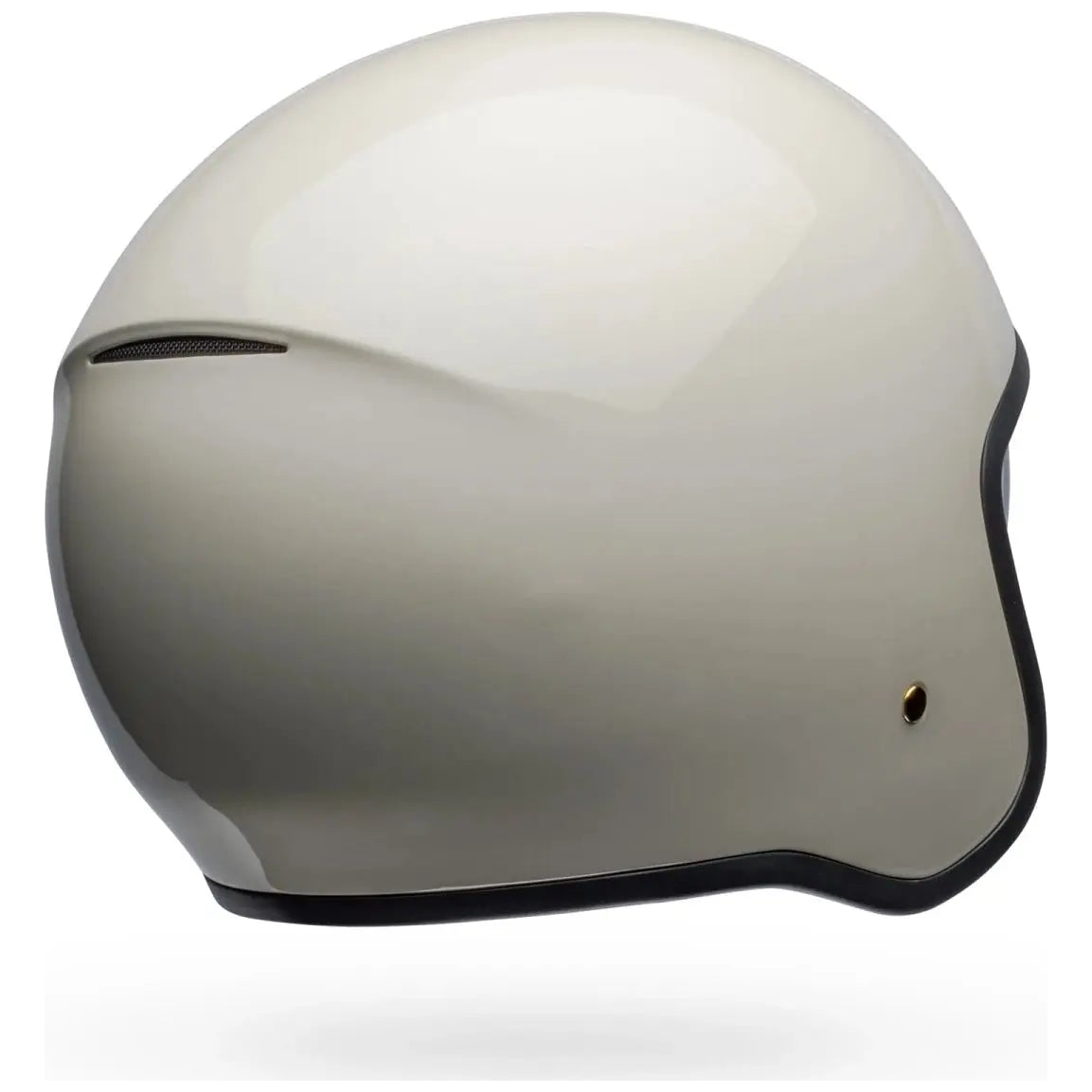 Bell TX-501 Solid ECE 22.06 Vintage White open-face motorcycle helmet, opposite rear three-quarter view