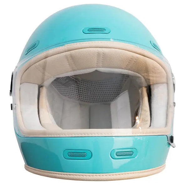 ByCity Roadster 3 Aqua full-face motorcycle helmet, front view with visor down