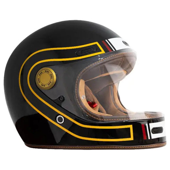 ByCity Roadster 3 Fusion Black / Orange full-face motorcycle helmet, left-side profile