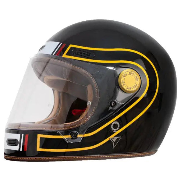 ByCity Roadster 3 Fusion Black / Orange full-face motorcycle helmet, right-side profile