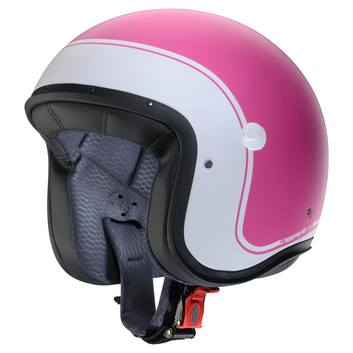 Caberg Freeride X Imola Matt Fuchsia White open-face helmet front-left view